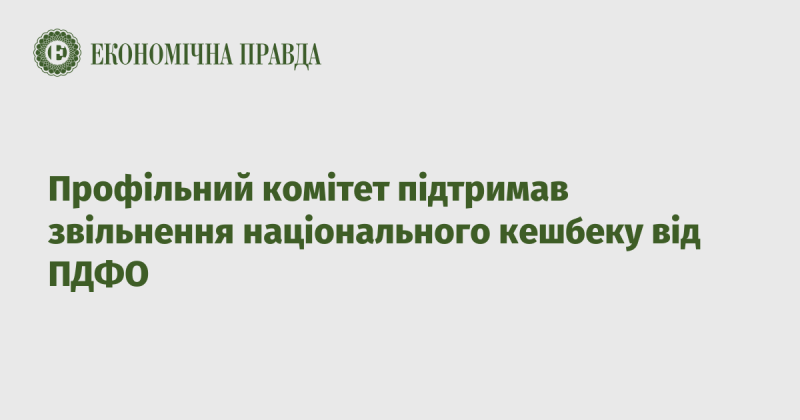 Профільний комітет висловив підтримку щодо звільнення національного кешбеку від оподаткування ПДФО.