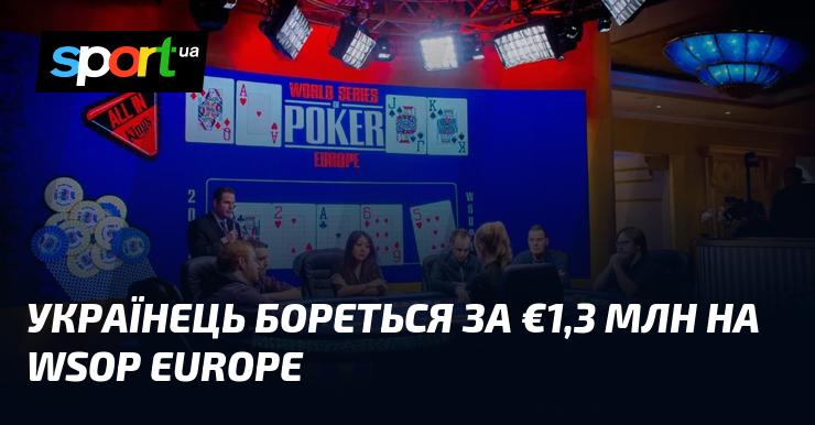 Українець змагається за приз у €1,3 млн на чемпіонаті Європи з покеру WSOP.